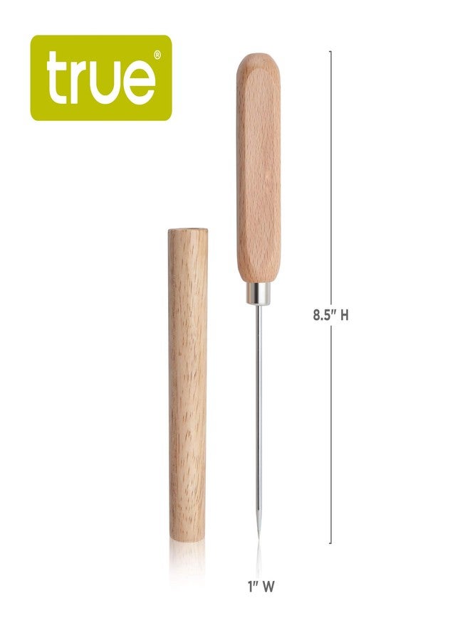 True Spike Stainless Steel Ice Pick Tool with Cover and Wood Handle for Cocktails, Restaurant, Bars, Camping, Bartender Home Bar Accessories, 8.5" - Image 3