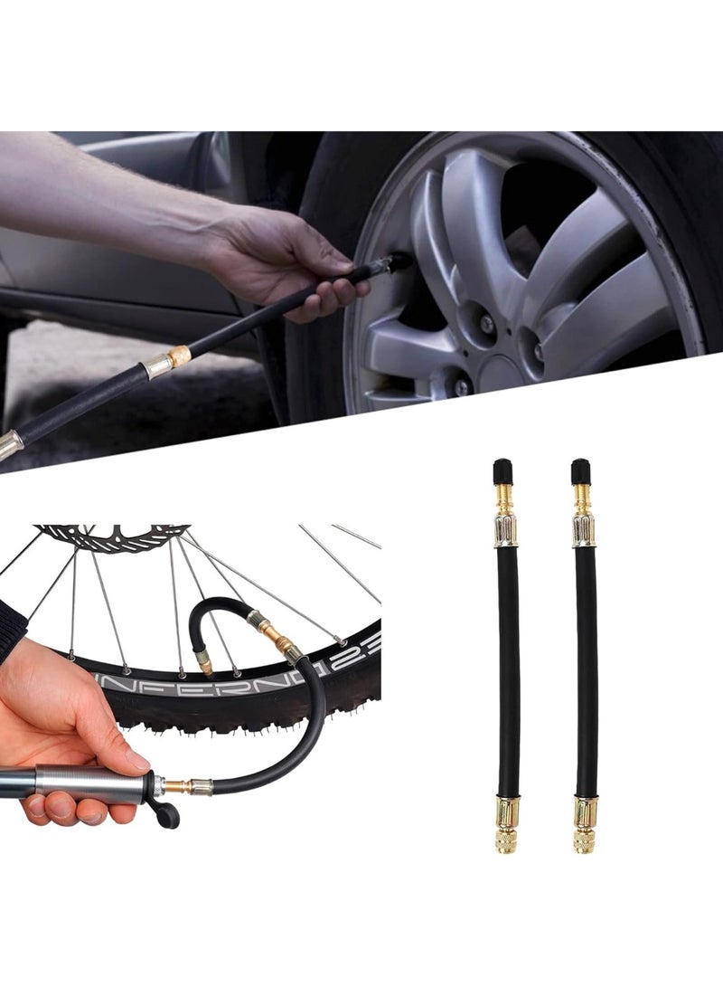 Generic Universal Tire Valve Extension Adapters - 2-Pack, Flexible Rubber, 210mm & 160mm, Car, RV, Motorcycle, Truck, MTB - Easy Install, Durable Metal/Rubber, Black - Extend Valve Access for Pressure  - Image 3
