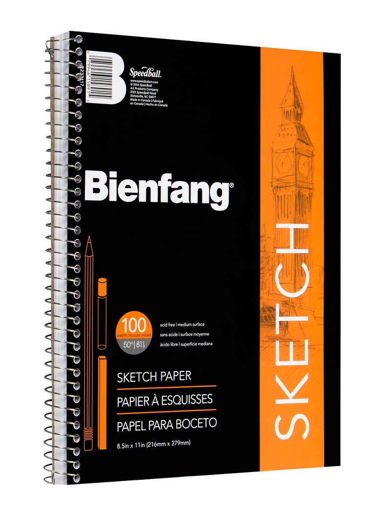 Bienfang Sketch Pad 8.5x11 Inch, 100 Sheets of 60lb 90gsm Art Paper, Spiral Bound Sketch Book Drawing Notebook - Image 2