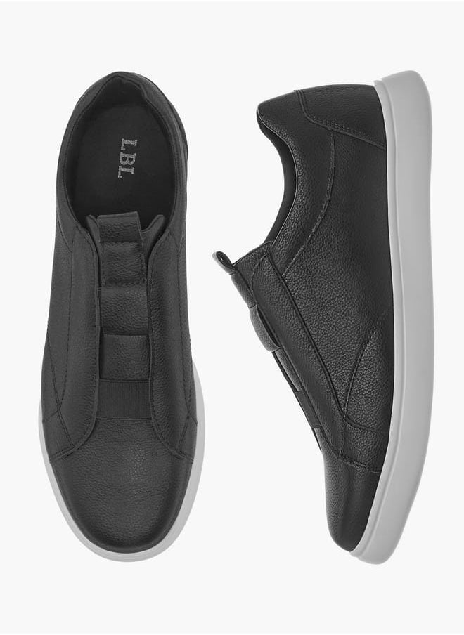 LBL by Shoexpress Men Textured Slip-On Sneakers with Pull Tabs  - Image 1