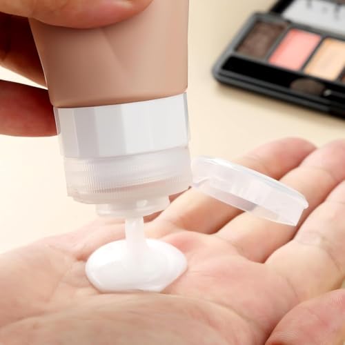 Voroly Travel Bottles Kit for Toiletries Organizer 90ml Tsa Approved Silicone Containers Portable Split Bottle Accessories for Conditioner Shampoo Lotion - 4 Pack (Apricot Travel Bottel, Apricot) - Image 2