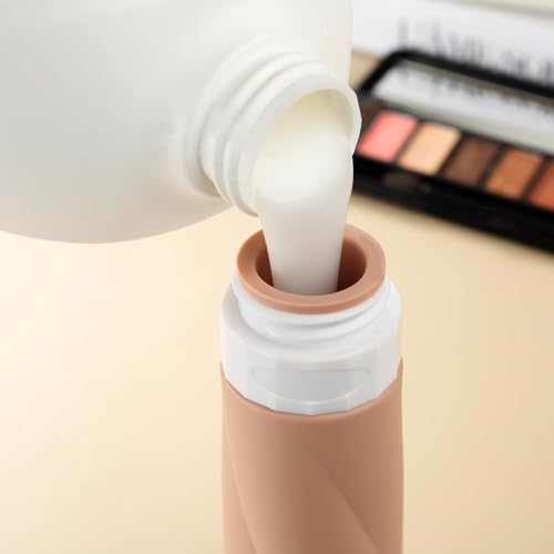 Voroly Travel Bottles Kit for Toiletries Organizer 90ml Tsa Approved Silicone Containers Portable Split Bottle Accessories for Conditioner Shampoo Lotion - 4 Pack (Apricot Travel Bottel, Apricot) - Image 3