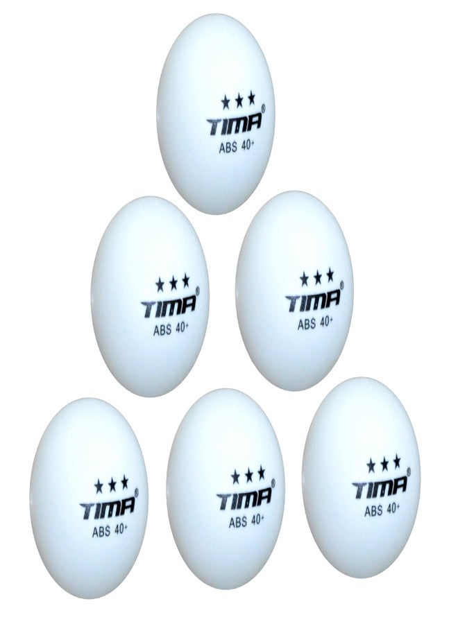 TIMA كرات تنس الطاولة TIMA Superb Seam 3 Star ABS Plastic 40+ (6 قطع)، (أبيض) - Image 4