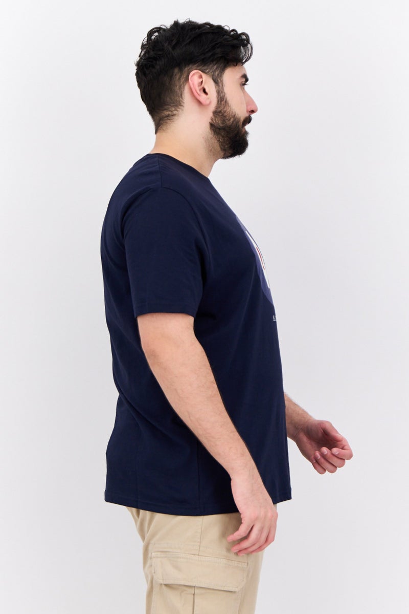 Ben Sherman Men Crew Neck Short Sleeves Brand Logo T-Shirt, Dark Navy  - Image 2