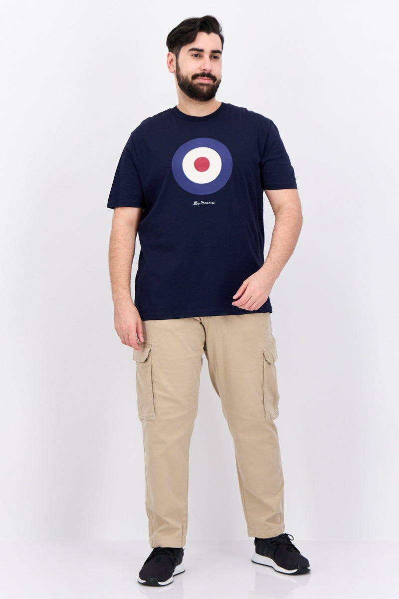 Ben Sherman Men Crew Neck Short Sleeves Brand Logo T-Shirt, Dark Navy  - Image 4