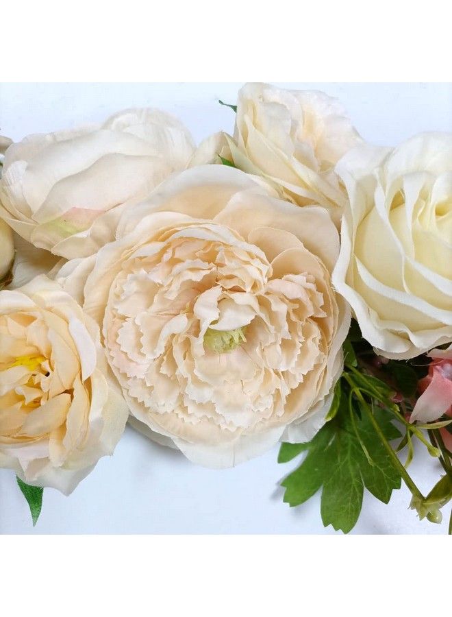 OrgMemory Wedding Arch Flowers Artificial Floral Swags 27" Decorative Swag Artificial Flower Swag For Door Wedding Party Wall Home Decor (Champagne) - Image 3