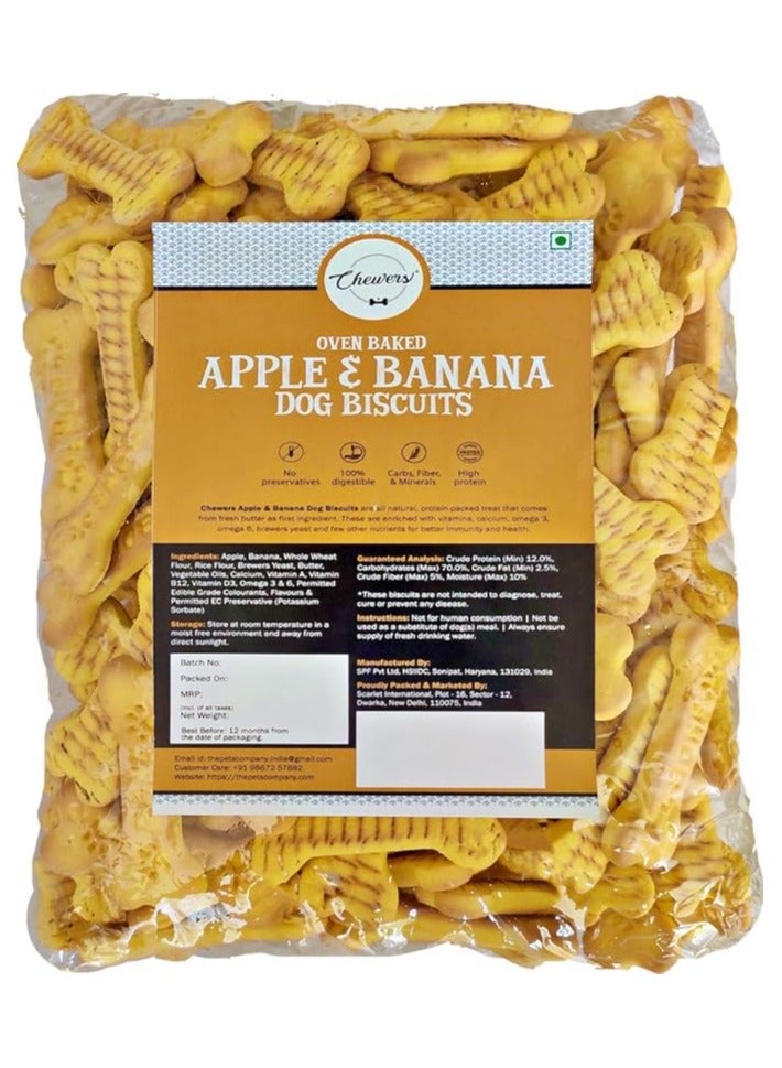 Chewers Apple & Banana Dog Biscuits, 1 Kg