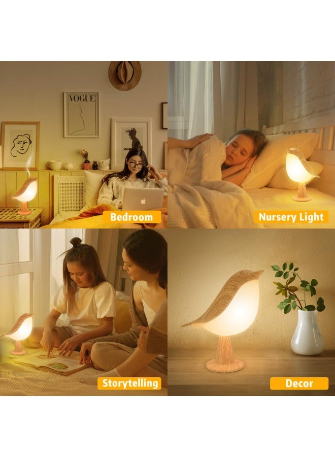 مصباح مكتب صغير، مصباح لاسلكي لطيف على شكل طائر مزود بثلاثة ألوان لدرجة الحرارة ومستشعر لمس، ضوء ليلي للأطفال مع بطارية قابلة لإعادة الشحن لطاولة السرير الجانبية لغرفة النوم وديكور الغرفة - Image 5