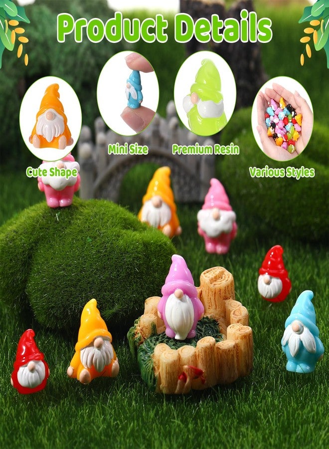 GGSTDDUP 70 Pcs Mini Resin Gnomes 7 Colors Tiny Gnomes Miniature Figurines Miniature Gnome Figurines Mini Gnome Decor for Garden Landscape Outdoor Patio Yard Lawn Dollhouse Potted Plant Decor - Image 3