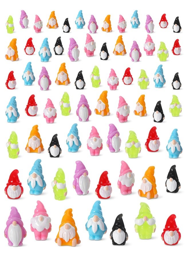 GGSTDDUP 70 Pcs Mini Resin Gnomes 7 Colors Tiny Gnomes Miniature Figurines Miniature Gnome Figurines Mini Gnome Decor for Garden Landscape Outdoor Patio Yard Lawn Dollhouse Potted Plant Decor - Image 1
