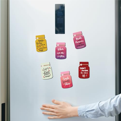 The Crafthives- Wooden Fridge Magnet Mason Jar- Set of 6, UV Printed Magnet - Image 4