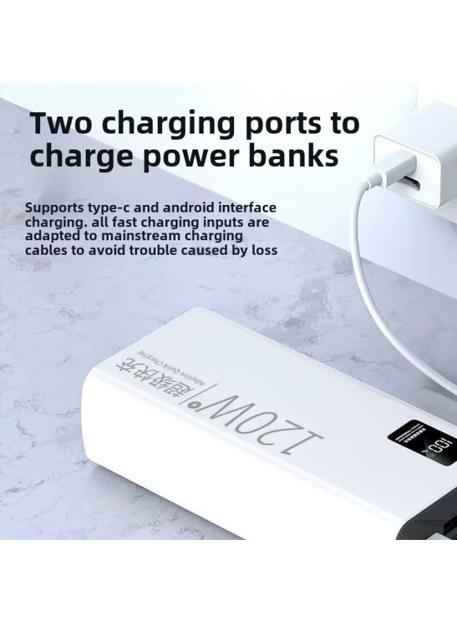 Super Fast Charging Treasure Ma Large Capacity Two-way Fast Charging Digital Display Mobile Power Supply-Colour:White-Power Supply Capacity:30000 Mah - Image 4