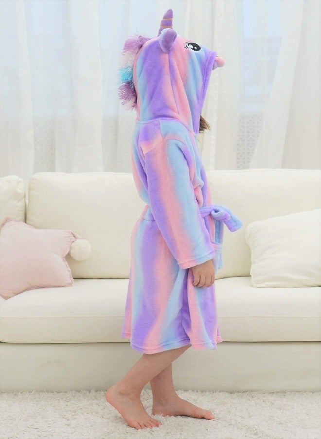 doctor_unicorn Doctor Unicorn Soft Unicorn Hooded Bathrobe Sleepwear - Unicorn Gifts for Girls Purple B 6-7 Years - Image 5