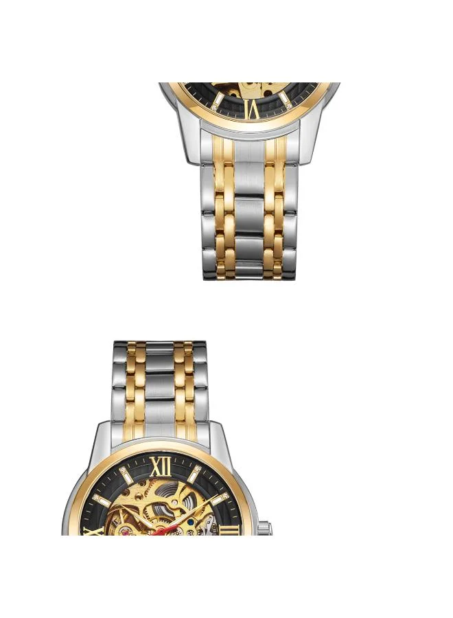 KENNETH SCOTT Kenneth Scott K22311-TBTB Men's Mechanical Display Watch & Stainless Steel Strap Gold