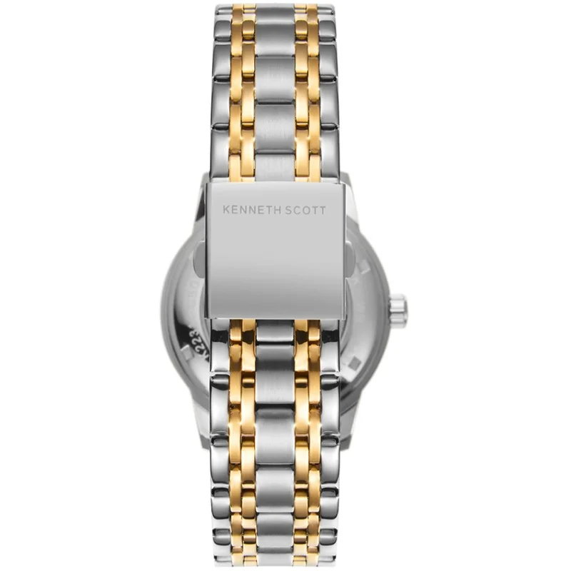 KENNETH SCOTT Kenneth Scott K22311-TBTB Men's Mechanical Display Watch & Stainless Steel Strap Gold