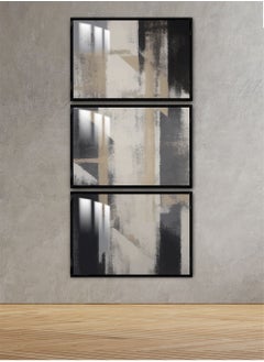 Marktna Three Wall Panels 120x60cm With an Abstract Design Black Frame And a Transparent Acrylic Layer 0.5kg  - Image 1