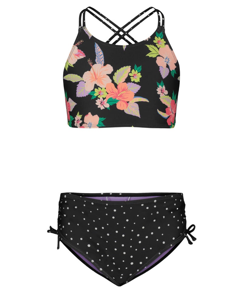 Roxy Girls' Two-piece Bikini Swimsuit Set, UPF 50+ Sun Protection, Quick-Dry Bathing Suit, Phantom Wanderlust, 12 - Image 4