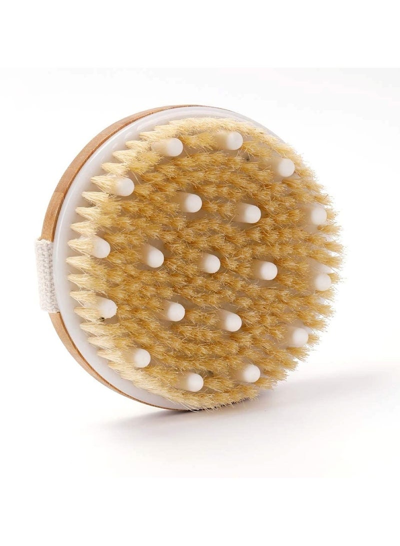 فرشاة استحمام جافة خشبية مع خرزات تدليك - Image 1