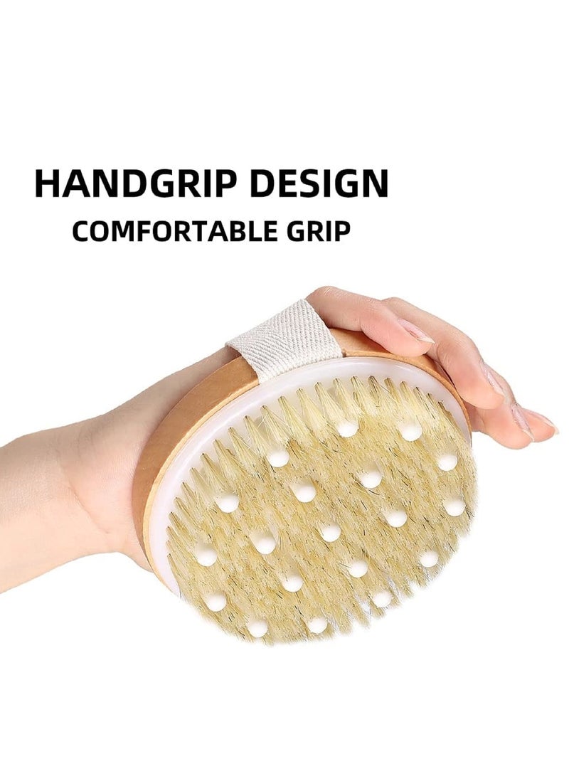 فرشاة استحمام جافة خشبية مع خرزات تدليك - Image 2