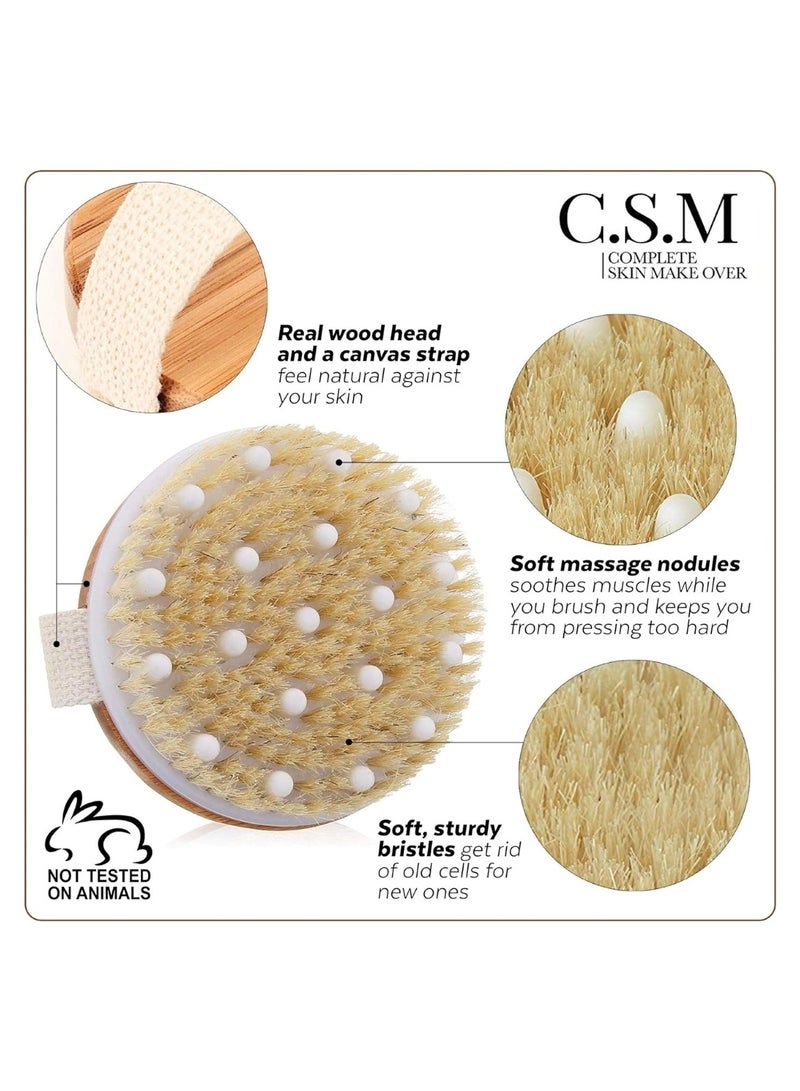 فرشاة استحمام جافة خشبية مع خرزات تدليك - Image 4