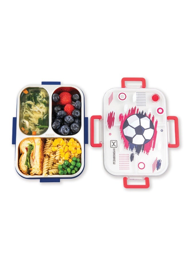 HydroBrew Steel Core Bento Lunch Box 3 Compartment 750ml – Champion navy - Image 4