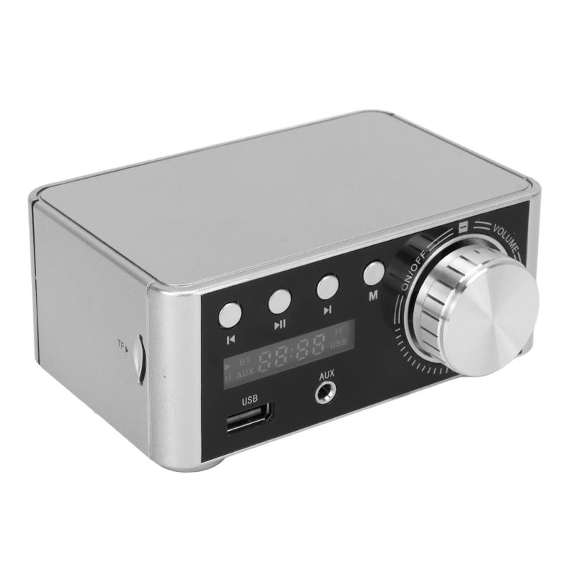 Bluetooth Amplifier Silver Mini Bluetooth 5.0 Digital Amplifier HiFi Stereo Class D Audio Amp Wireless Receiver - Image 4