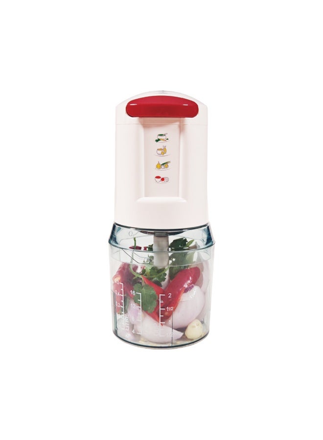 REBUNE Electric Vegetable Chopper - 250W - 500ML - Two Speeds - White and Red - RE-2-200 250 W RE-2-200 White and Red - Image 2