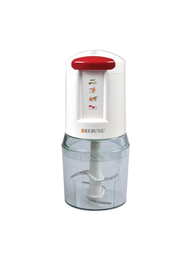 REBUNE Electric Vegetable Chopper - 250W - 500ML - Two Speeds - White and Red - RE-2-200 250 W RE-2-200 White and Red - Image 1