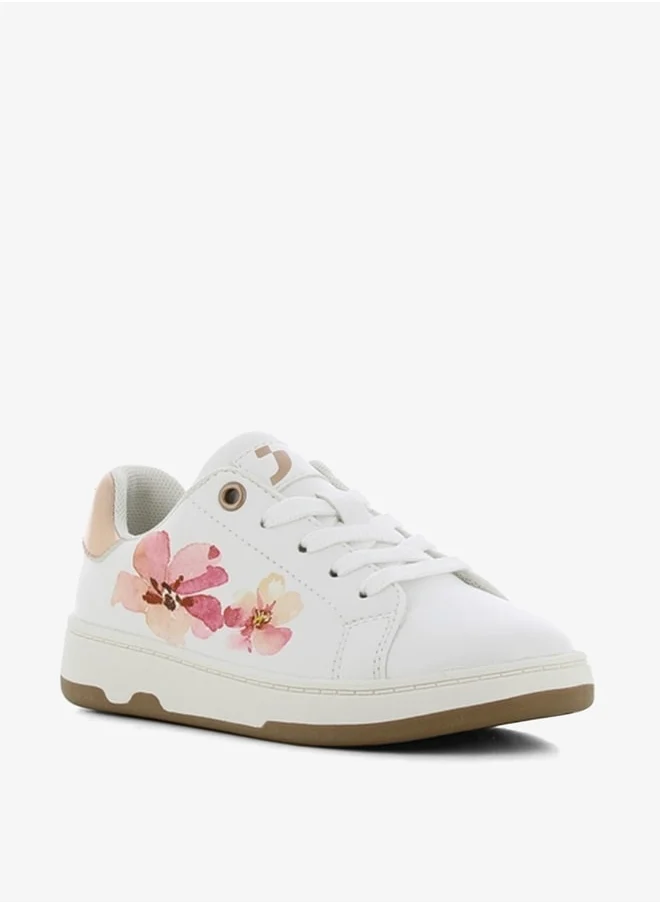 اس جي Girls' Floral Print Lace-Up Sneakers