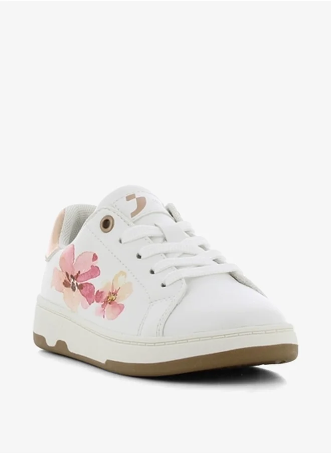 اس جي Girls' Floral Print Lace-Up Sneakers
