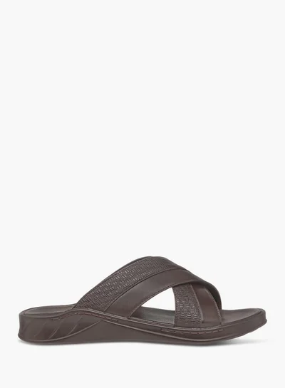 LBL by Shoexpress Mens Textured Cross Strap Slip-On Arabic Sandals
