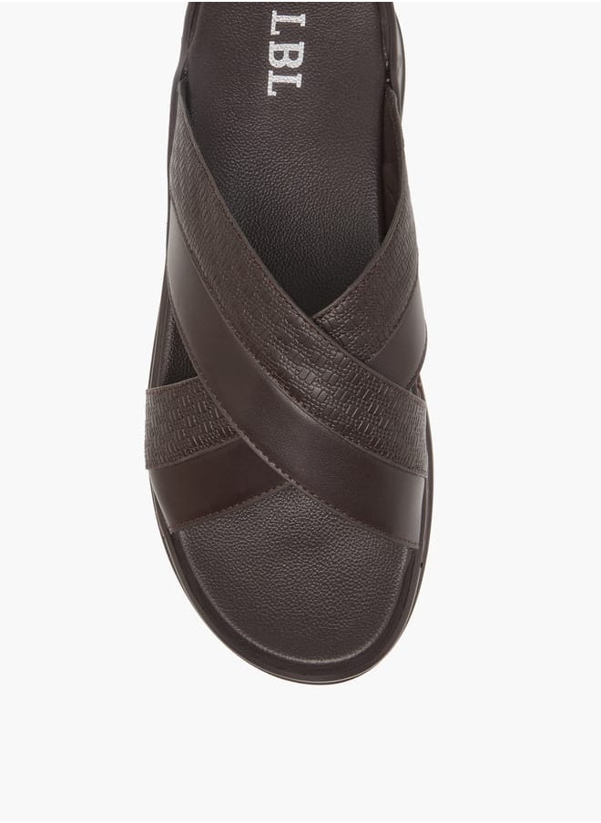LBL by Shoexpress Mens Textured Cross Strap Slip-On Arabic Sandals  - Image 3