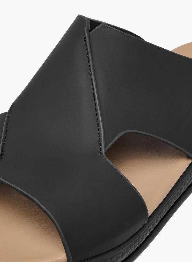 LBL By Shoexpress BLACK Cutout Slip-On Sandals for Men | Best Price UAE