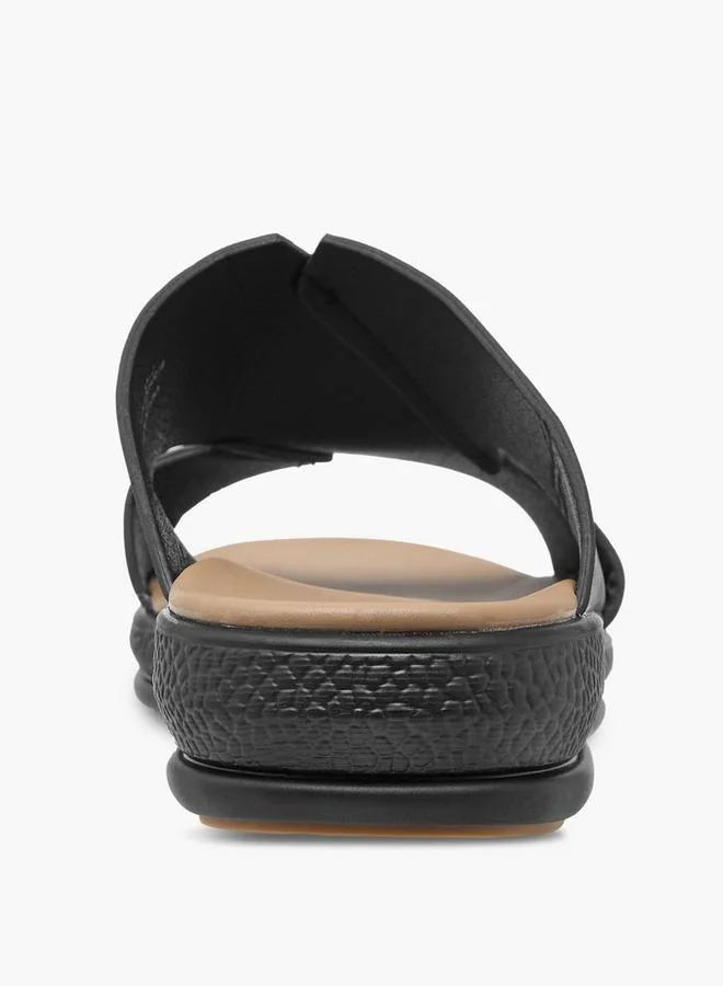 LBL By Shoexpress BLACK Cutout Slip-On Sandals for Men | Best Price UAE
