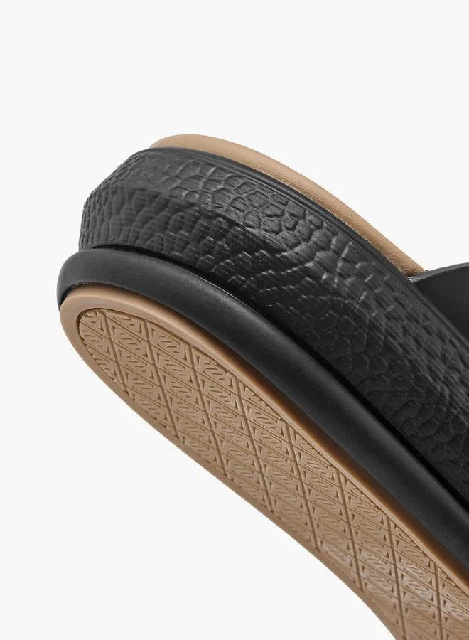LBL By Shoexpress BLACK Cutout Slip-On Sandals for Men | Best Price UAE