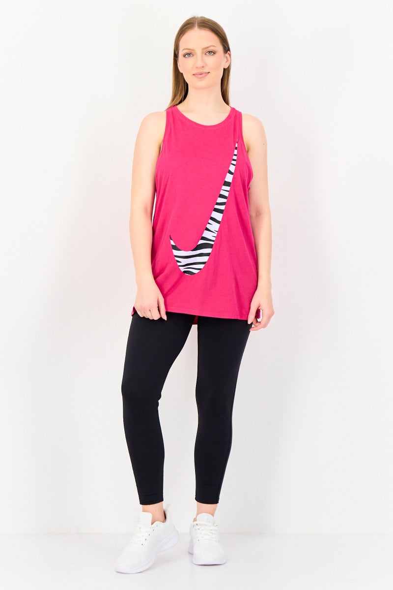 Nike Women Standard Fit Sleeveless Training Tank Top, Dark Pink - Image 4