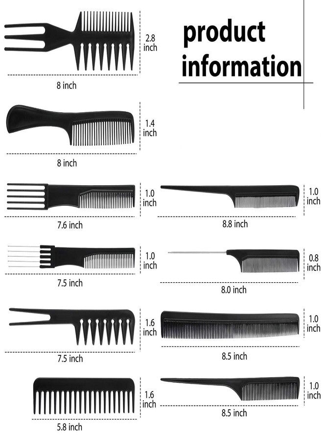 E-DUNIA® Professional Multipurpose 10 Pcs Hair Comb Set Styling Comb Kangi Salon Kit Combs Comb Come Hair Comp - Image 3
