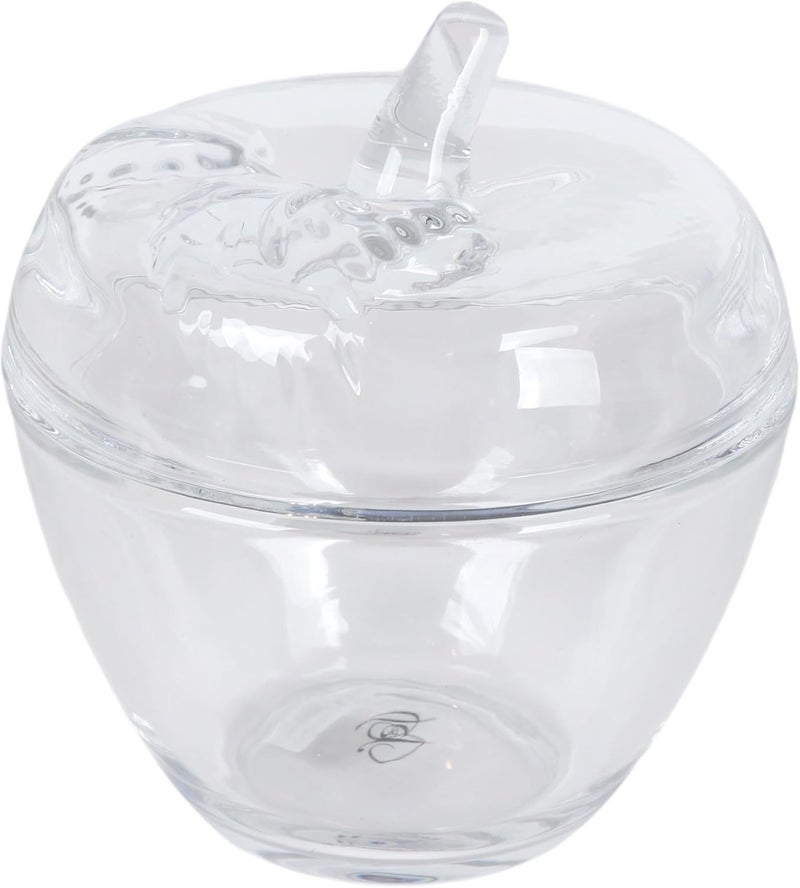 بي آند دي B&D برطمان سكر زجاجي على شكل تفاحة مع غطاء – وعاء تخزين كريستالي شفاف - Image 1