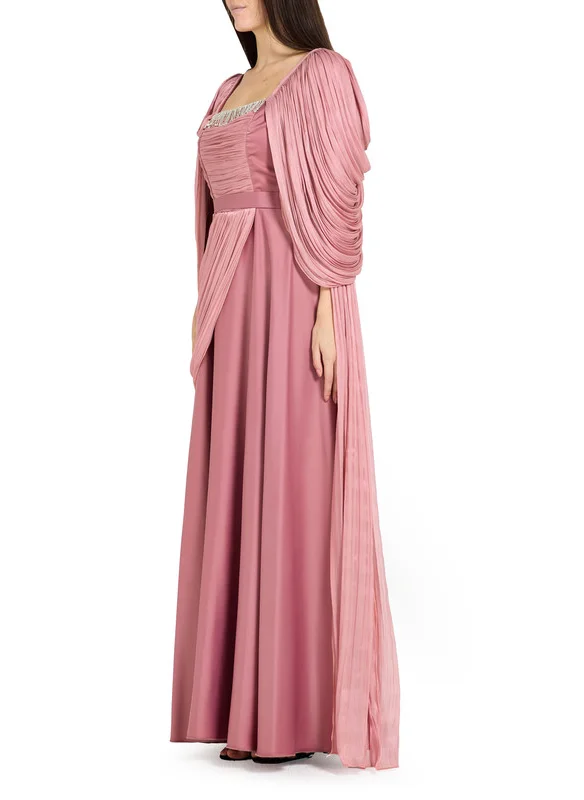 Amri Draped Satin Long Dress
