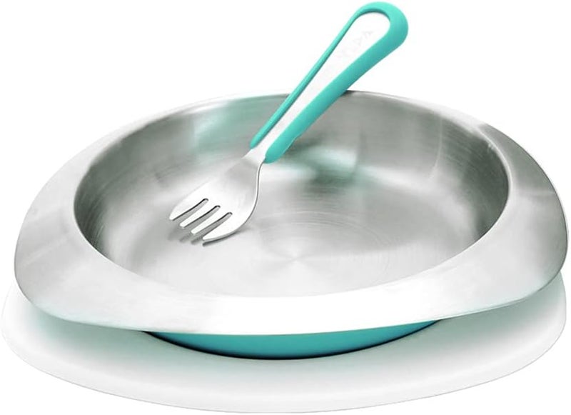 VIIDA Soufflé Stainless Steel Plate - Turquoise Green - Image 1
