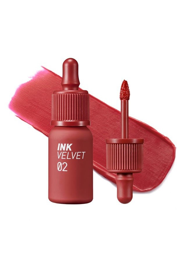 Peripera تلوين الشفاه المخملي - لون عالي الصبغة، يدوم طويلاً، خفيف الوزن، غير مختبر على الحيوانات، خالي من الجلوتين، خالي من البارابين (002 وردة عميقة مشهورة (جديد)) - Image 1