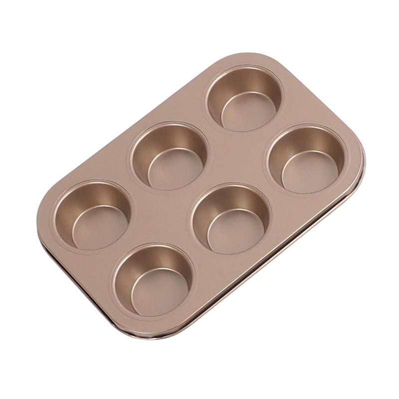6Pcs Carbon Steel Bakeware Set With Loose Bottom For Muffin Pizza Toast Black - Image 3