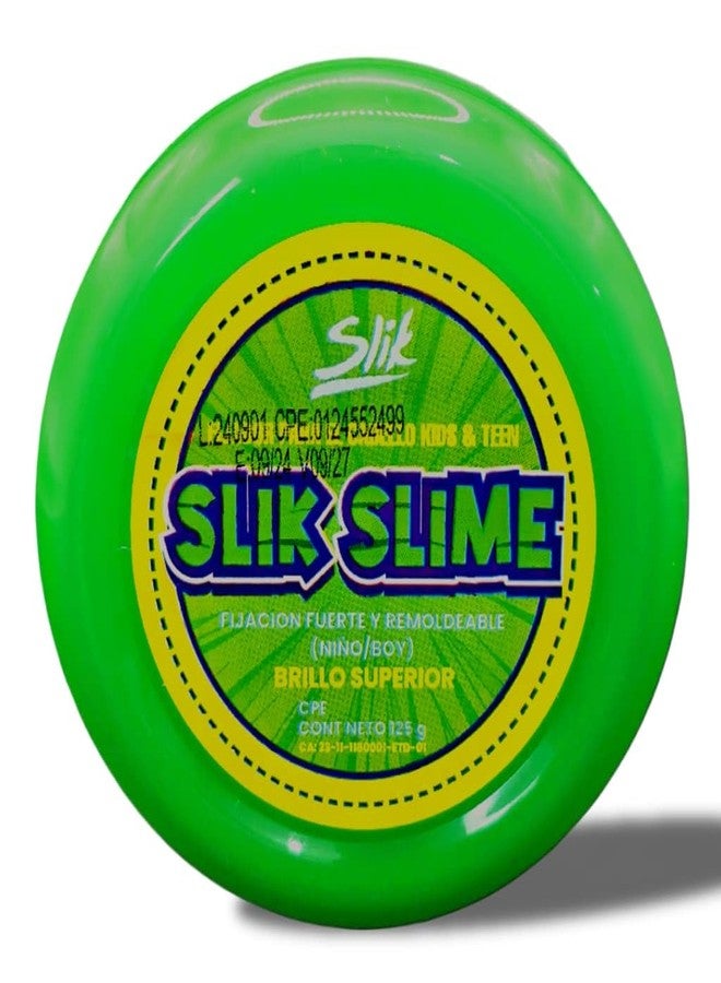SLIK Slime for Kids & Teens 4.4oz - Green Hair Gel for Boys & Girls, Strong Hold Styling for Braids, Curls & Twists, Sulfate-Free, Paraben-Free, Cruelty-Free Hair Product - Image 1