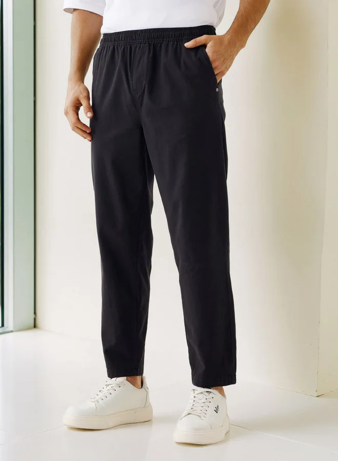 Relaxed Fit Trousers with Flexi Comfort Waistband and Pockets