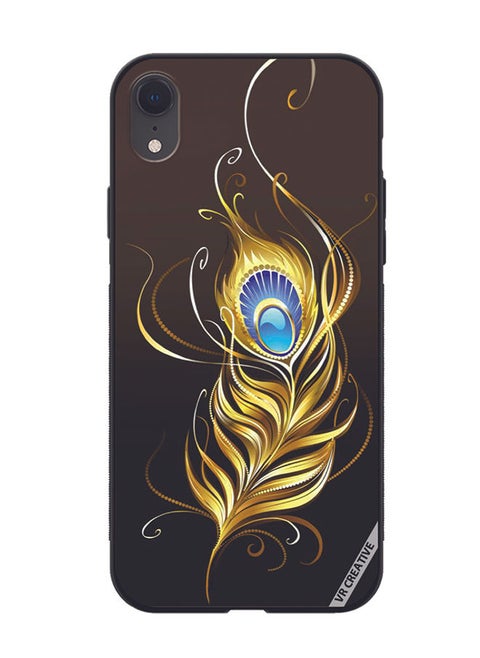Protective Case Cover For Apple iPhone XR Feather Design Multicolour