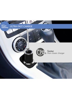 FORCE Force Power Lite Dual 37W 12 & 25W USB A and C PD Power Delivery Car Charger Lifetime Warranty Black  - Image 5