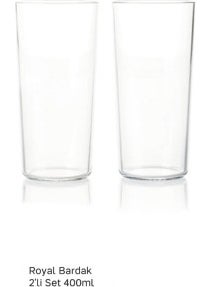 Tupperware Royal Glass Set of 2 400ML Esc 