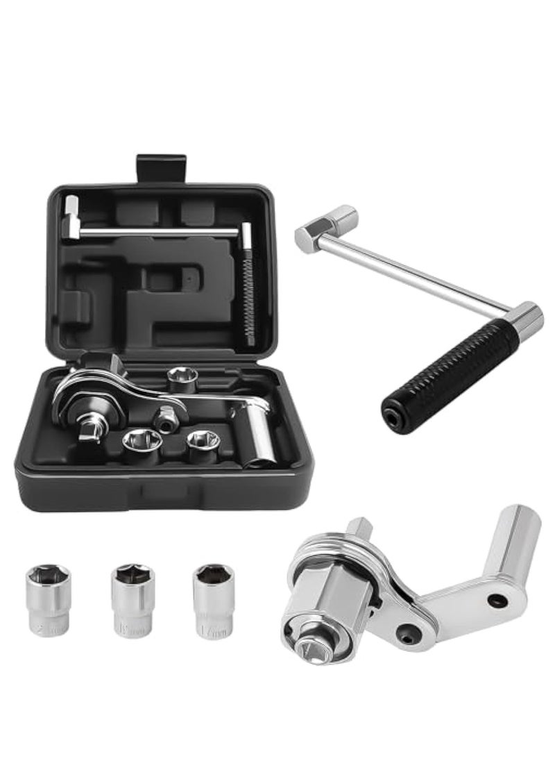 Torque Multiplier, Heavy Duty Torque Multiplier Wrench Set,  Click Torque Wrench with Bit Sockets, for Lug Nut Remover 1/2 Drive 1:16 Labor Saving Wrench with 17mm/19mm/21mm Sockets