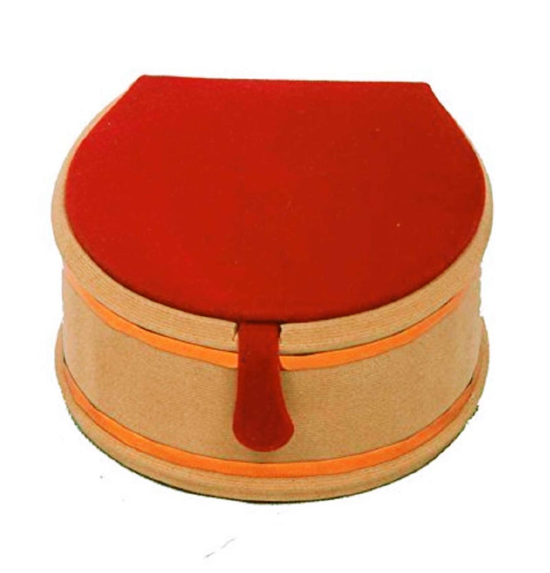 Kuber Industries Kuber Industries Wooden Velvet Small Round Bangle Box (Maroon) -CTKTC038959  - Image 2