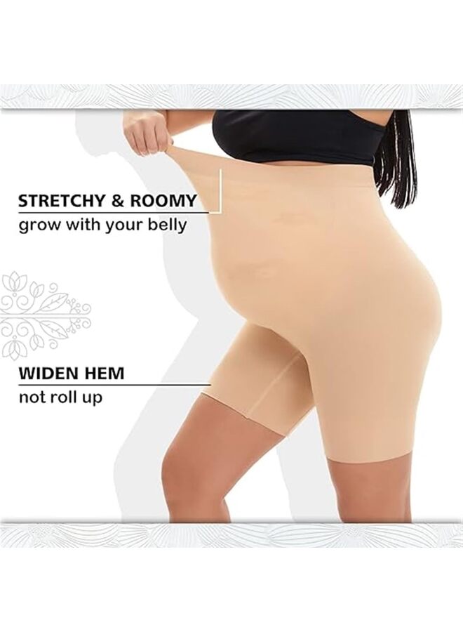 Maternity Underwear High Waisted Maternity Shapewear Mid-Thigh Pregnancy Underwear Chaffing Soft Adominal Support Maternity Dress for Photoshoot BLACK-M, One Size - Image 4